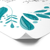 50 redenen waarom we van jullie blauwgroen bladere poster (Hoek)