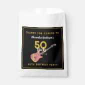 50 Rock Roze Goud Zwart 50ste Verjaardag Dank u Bedankzakje (Voorkant)