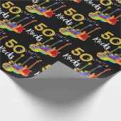 50 Rocks 50e verjaardag Gitaren Cadeaupapier (Hoek)
