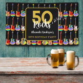 50 Rocks 50e verjaardagsfeestje Naam toevoegen Spandoek