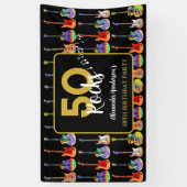 50 Rocks 50e verjaardagsfeestje Naam toevoegen Spandoek (Verticaal)
