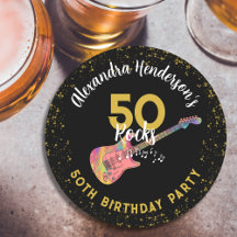 50 Rocks 50ste Verjaardagsfeest Roze Zwart Goud