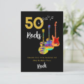 50 Rocks 50ste verjaardagsfeestje dank je Bedankkaart (Staand voorkant)