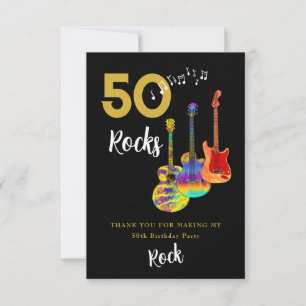 50 Rocks 50ste verjaardagsfeestje dank je Bedankkaart