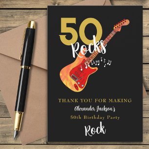 50 Rocks 50ste verjaardagsfeestje dank je Bedankkaart