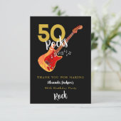 50 Rocks 50ste verjaardagsfeestje dank je Bedankkaart (Staand voorkant)