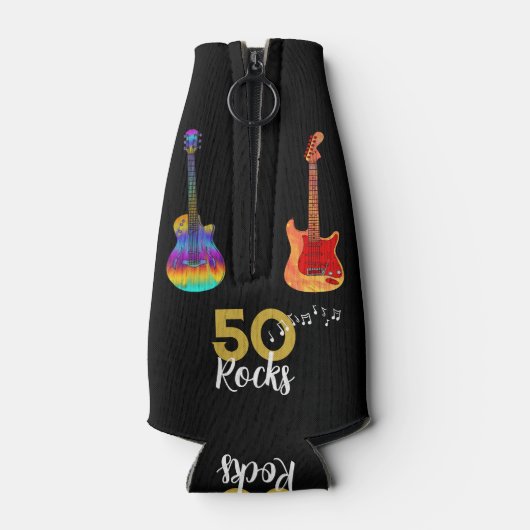 50 Rocks 50ste verjaardagsfeestje Flesjeskoeler (Achterkant)