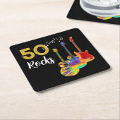 50 Rocks 50ste verjaardagsfeestje Kartonnen Onderzetters (Schuin)