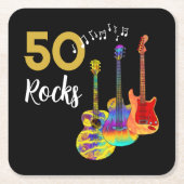 50 Rocks 50ste verjaardagsfeestje Kartonnen Onderzetters (Voorkant)