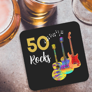50 Rocks 50ste verjaardagsfeestje Kartonnen Onderzetters