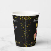 50 Rocks 50ste verjaardagsfeestje roze zwart goud Papieren Bekers (Rechts)