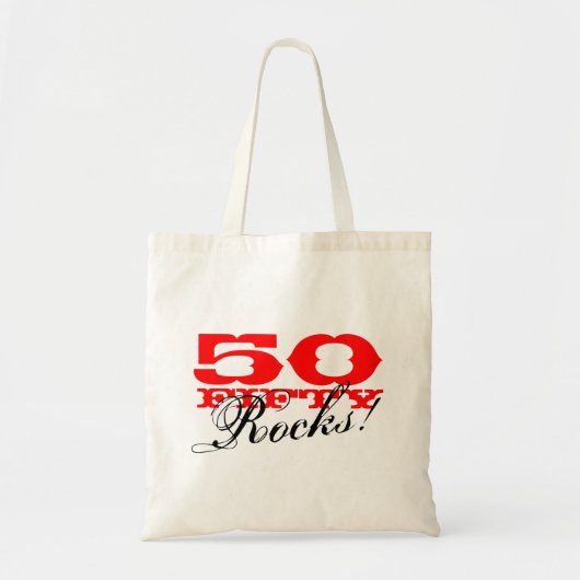 50 Rocks! canvas tas voor de 50e verjaardag (Voorkant)