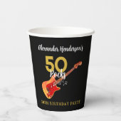 50 Rocks Cool Gitaar 50e Verjaardagsfeestje Papieren Bekers (Achterkant)