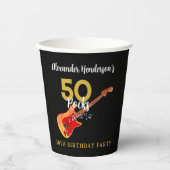 50 Rocks Cool Gitaar 50e Verjaardagsfeestje Papieren Bekers (Voorkant)