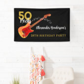 50 Rocks Cool Gitaar 50e Verjaardagsfeestje Spandoek (Insitu)
