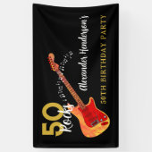 50 Rocks Cool Gitaar 50e Verjaardagsfeestje Spandoek (Verticaal)