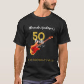 50 Rocks Cool Gitaar 50e Verjaardagsfeestje T-shirt (Voorkant)