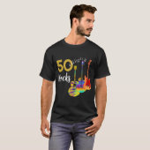 50 Rocks Gitaar 50ste verjaardagsfeestje T-shirt (Voorkant volledig)