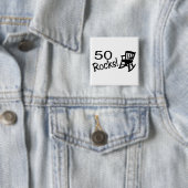 50 Rocks (Rocker) Vierkante Button 5,1 Cm (In situ)
