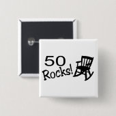 50 Rocks (Rocker) Vierkante Button 5,1 Cm (Voorkant /achterkant)