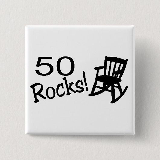 50 Rocks (Rocker) Vierkante Button 5,1 Cm (Voorkant)