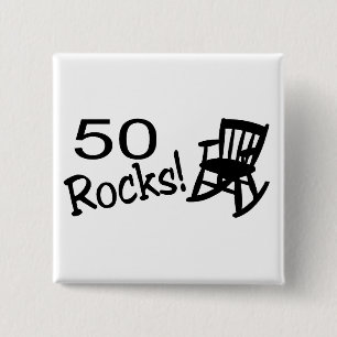 50 Rocks (Rocker) Vierkante Button 5,1 Cm