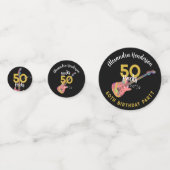50 Rocks Roze Gitaar 50e Verjaardagsfeestje Confetti (Voorkanten)