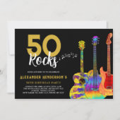 50 Rocks Verjaardagsfeest Gitaren Kaart (Voorkant)