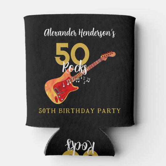 50 Rocks Verjaardagsfeest voor Hem Blikjeskoeler (Achterkant)