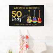 50 Rocks voor Hem Verjaardagsfeest Spandoek (Insitu)