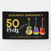 50 Rocks voor Hem Verjaardagsfeest Spandoek (Horizontaal)