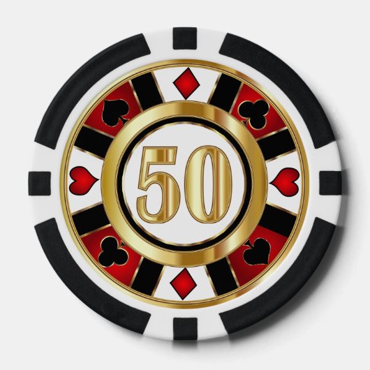 50 Rode Casino Chip Las Vegas (Voorkant)