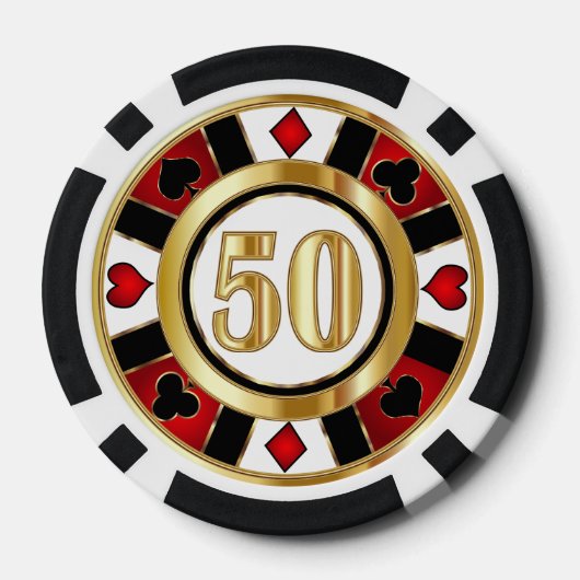 50 Rode Casino Chip Las Vegas (Achterkant)