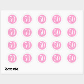 #50 Roze cirkel Ronde Sticker (Vel)