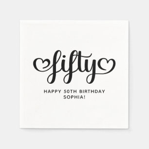 50 Schattigee harten script 50ste verjaardag Servet