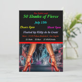 50 Shades of Fierce Event Invitations Kaart (Staand voorkant)