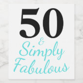 50 & Simply Fabulous Wijn Etiket (Enkel label)