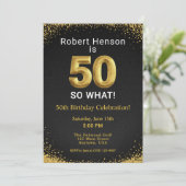 50 So What Black Gold 50th Birthday Kaart (Staand voorkant)