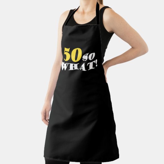 50 So What Funny Modern Black 50th Birthday Schort (Insitu)