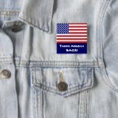 50-Star Amerikaanse vlag Vierkante Button 5,1 Cm (In situ)