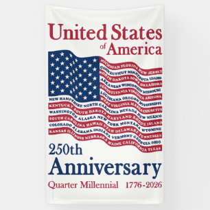 50 Staten Amerikaanse Vlag 250ste Verjaardag – Spandoek