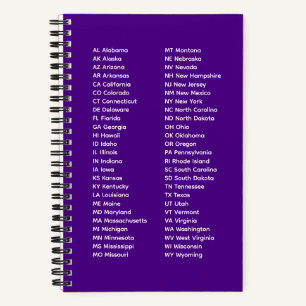 50 staten in alfabetische volgorde – koninklijk pa notitieboek