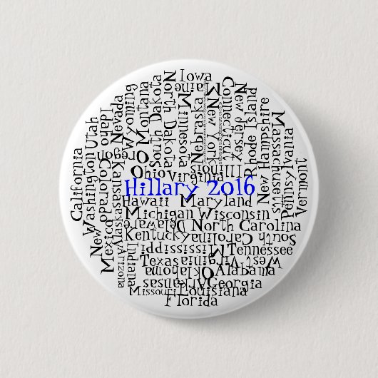50 staten op 1 Button Hillary Clinton 2016 (Voorkant)