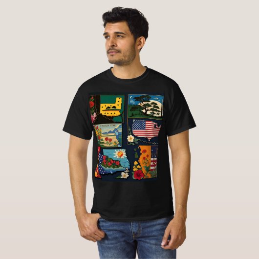 50 staten van stijl t-shirt (Voorkant volledig)