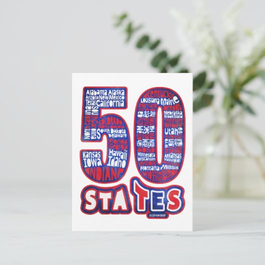 50 STATEN VS BRIEFKAART (Staand voorkant)