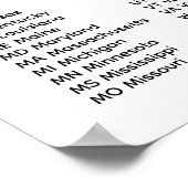 50 States List Poster (Hoek)