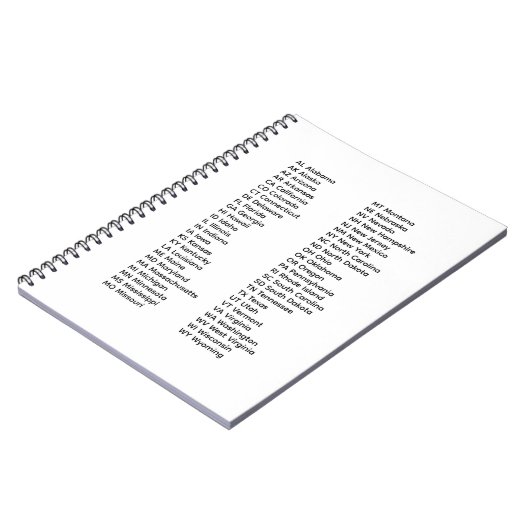 50 States List Spiral Photo Notebook Notitieboek (Linkerzijde)