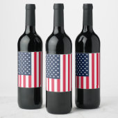 50-sterren Amerikaanse vlag: oude glorie sterren e Wijn Etiket (Flessen)