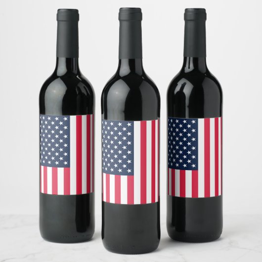50-sterren Amerikaanse vlag: oude glorie sterren e Wijn Etiket (Flessen)