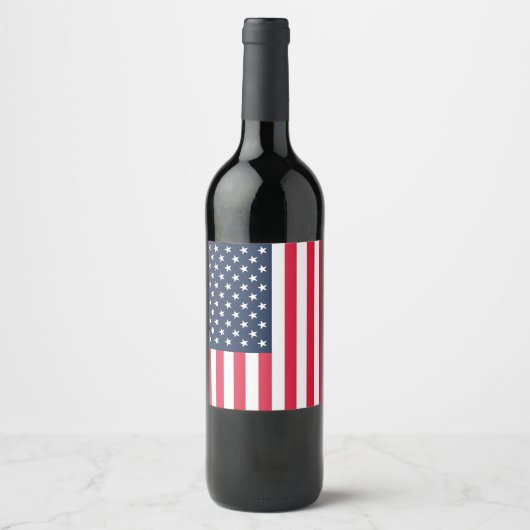 50-sterren Amerikaanse vlag: oude glorie sterren e Wijn Etiket (Voorkant)